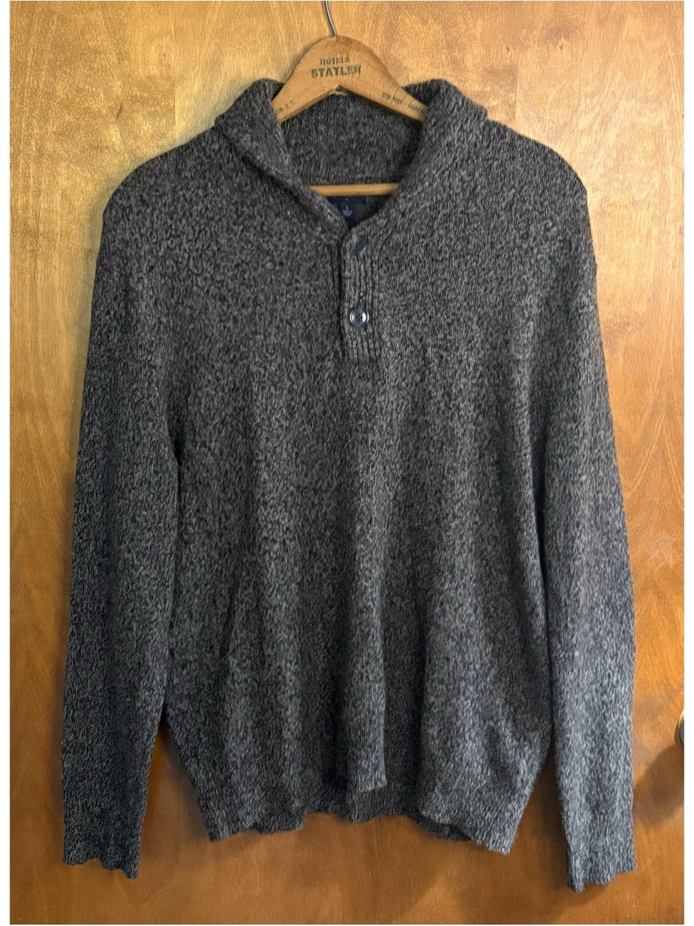 J. Crew Men's Gray Shawl Collar Wool Sweater Preppy Old Money Grandpa Large Boho